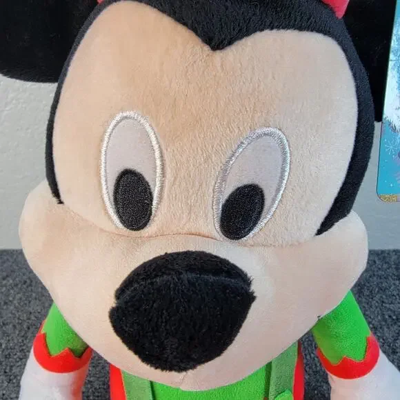 NWT Disney Mickey Mouse Elf Christmas Plush 19" Holiday Just Play Suspenders - Picture 8 of 10